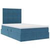 vidaXL Bett mit Stauraum und LED Dunkelblau 120 x 200 cm Samt
