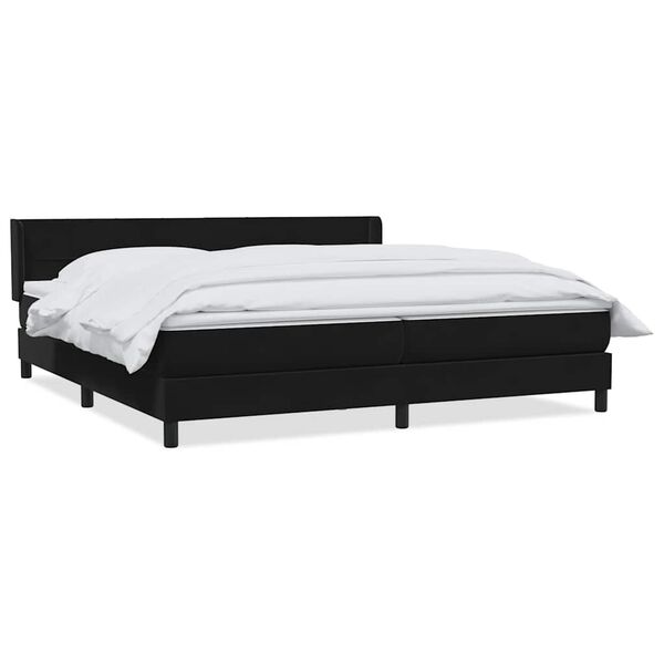 vidaXL Boxspringbett mit Matratze Schwarz 200x210 cm Samt