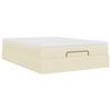 vidaXL Ottoman-Bett mit Matratze Creme 140x200 cm Stoff