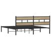 vidaXL Metallbett ohne Matratze Sonoma-Eiche 183x213 cm