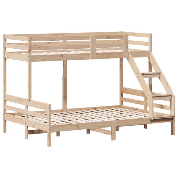 vidaXL Etagenbett 90x200/140x200 cm Massivholz Kiefer