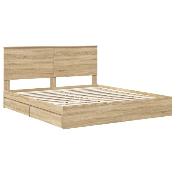 vidaXL Aufbewahrungsbett Sonoma-Eiche 180 x 200 cm Holzwerkstoff