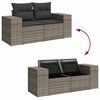 vidaXL 10-tlg. Garten-Sofagarnitur mit Kissen Grau Poly Rattan Akazie