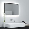 vidaXL LED-Badspiegel Hochglanz-Schwarz 60x8,5x37 cm Acryl