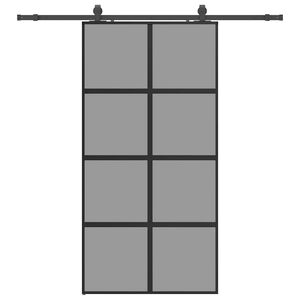vidaXL Schiebet&uuml;r mit Beschlag Schwarz 102,5x205 cm Hartglas