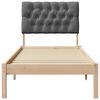 vidaXL Bettgestell mit gepolstertem Kopfteil Braun 75 x 190 cm