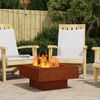 vidaXL Feuerstelle Braun 60 x 60 x 30 cm Wetterfeststahl