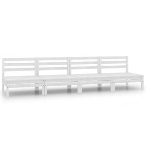 vidaXL 4-tlg. Garten-Lounge-Set Wei&szlig; Kiefer Massivholz