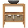 vidaXL Waschtisch Massivholz Teak mit Waschbecken Marmor Schwarz