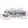 vidaXL 13-tlg. Garten-Essgruppe mit Kissen Beige Poly Rattan