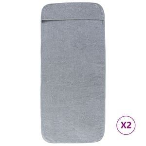 vidaXL Strandt&uuml;cher 2 Stk. Grau 60x135 cm Stoff 400 GSM