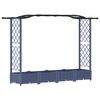 vidaXL Hochbeet mit Rankgitter und Dach Grau 207 x 40 x 123 cm PP