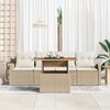 vidaXL Garten-Sofa-Set mit Speicher 5 pcs Beige Poly Rattan