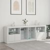 vidaXL Sideboard mit LED-Leuchten Wei&szlig; 202x37x67 cm