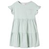 Kinderkleid mit R&uuml;schen&auml;rmeln Minzgr&uuml;n 128