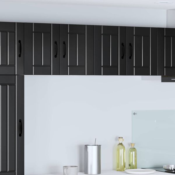 vidaXL K&uuml;chenschrank 2 pcs Schwarz 60 x 31 x 40 cm Holzwerkstoff