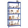vidaXL Regale mit 5 B&ouml;den 2 Stk. Blau Stahl & Holzwerkstoff