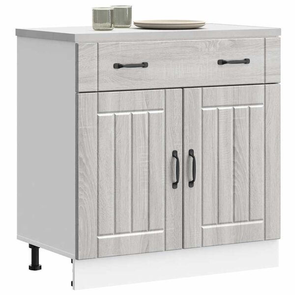 vidaXL K&uuml;chen-Unterschrank Lucca Grau Sonoma Holzwerkstoff
