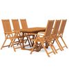 vidaXL 7-tlg. Garten-Essgruppe Massivholz Akazie 120-170 cm