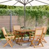 vidaXL 5-tlg. Garten-Essgruppe Stoff und Massivholz Beige