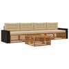 vidaXL Outdoor-Sofagarnitur 5 Stk. Natur und Beige Massivholz Akazie