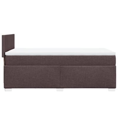 vidaXL Boxspringbett mit Matratze Dunkelbraun 100x200 cm Stoff