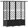 vidaXL Hochbeet mit Rankgitter und Dach Schwarz 163,5 x 40 x 136 cm PP