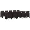vidaXL Garten Essgruppe 11 Stk. Braun Rattan