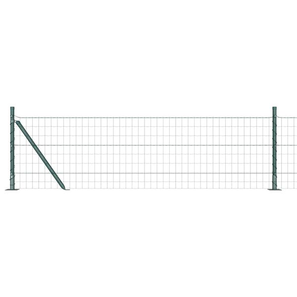 vidaXL Zaun mit Pfosten Gr&uuml;n 0,6 x 50 m Stahl und PVC