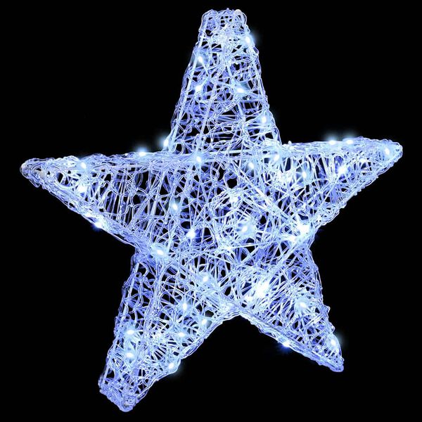 vidaXL 3D Stern mit 50 LEDs Kaltwei&szlig; 55 x 53.5 x 10 cm Acryl