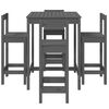 vidaXL 5-tlg. Gartenbar-Set Grau Massivholz Kiefer