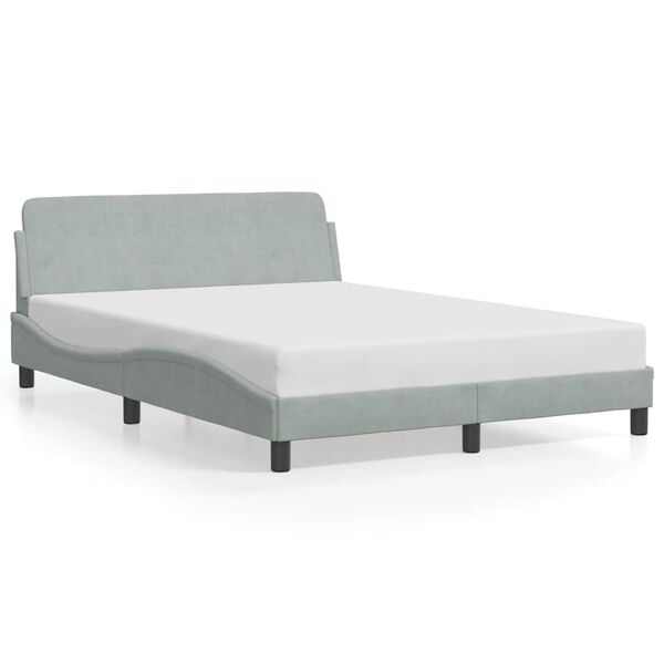 vidaXL Bettgestell "Dover" Hellgrau 120x200 cm Samt
