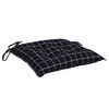 vidaXL Stuhlkissen 2 Stk. Schwarz Karomuster 50x50x7 cm Oxford-Gewebe