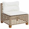 vidaXL 5-tlg. Garten-Sofagarnitur mit Kissen Beige Poly Rattan