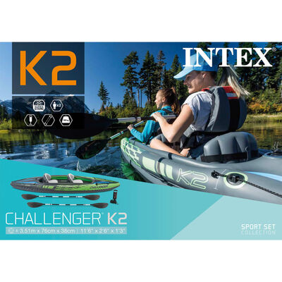 Intex Aufblasbares Kajak Challenger K2 351 x 76 x 38 cm 68306NP