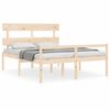 vidaXL Seniorenbett mit Kopfteil Kingsize Massivholz