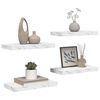 vidaXL Wandregal 4 pcs Wei&szlig; Marmor 50 x 23,5 x 4 cm Holzwerkstoff