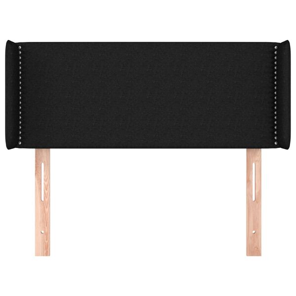 vidaXL Kopfteil mit Ohren Schwarz 103x16x78/88 cm Stoff