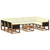 vidaXL Outdoor-Sofagarnitur 10 stk. Natur und Creme