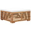 vidaXL Gartentisch und Fu&szlig;hocker Set mit Creme Kissen Teak Massivholz