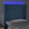 vidaXL LED Kopfteil Dunkelblau 103x16x118/128 cm Samt