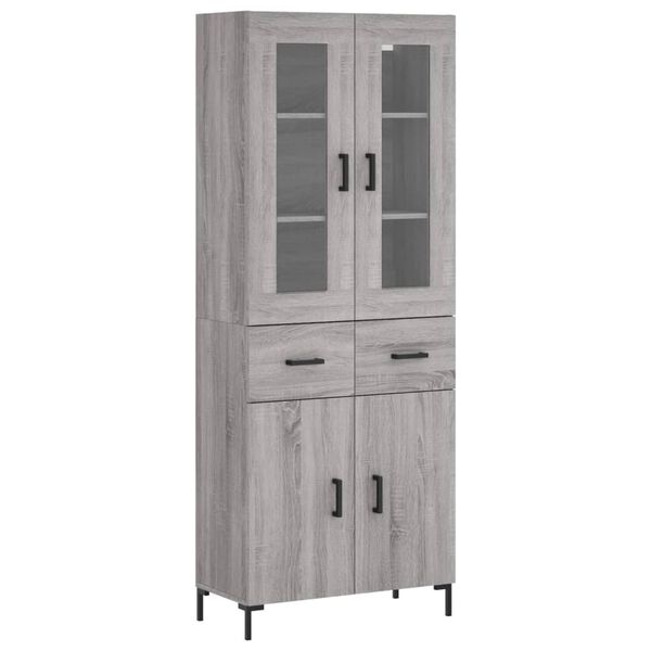 vidaXL Highboard Grau Sonoma 69,5x34x180 cm Holzwerkstoff