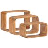 vidaXL Beistelltische 3 Stk. Massivholz mit Honigfarbenem Finish