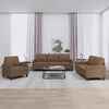vidaXL 3-tlg. Sofagarnitur mit Kissen Braun Stoff