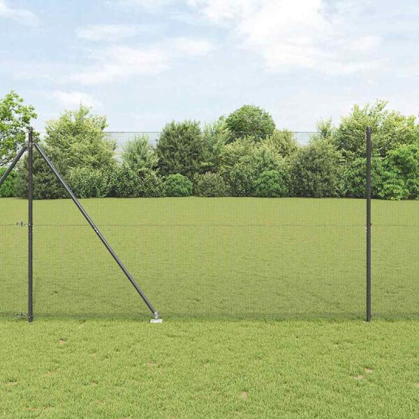 vidaXL Zaunpfosten Grau 10 x 1,6 m (12 x 12 mm Maschenweite)