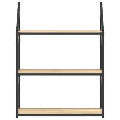 vidaXL Wandregal 3 Fächer Sonoma-Eiche 60x21x78,5 cm Holzwerkstoff