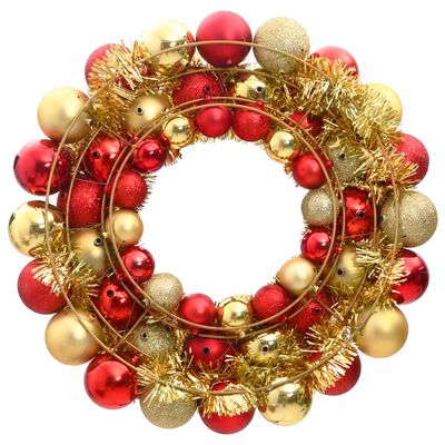 vidaXL Weihnachtskranz Rot und Golden 45 cm Polystyrol