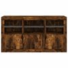 vidaXL Sideboard mit LED-Leuchten Räuchereiche 123x37x67 cm