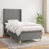 vidaXL Boxspringbett mit Matratze Dunkelgrau 90x200 cm Stoff