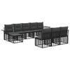 vidaXL Outdoor-Sofagarnitur 9 pcs Schwarz und Dunkelgrau Polyester